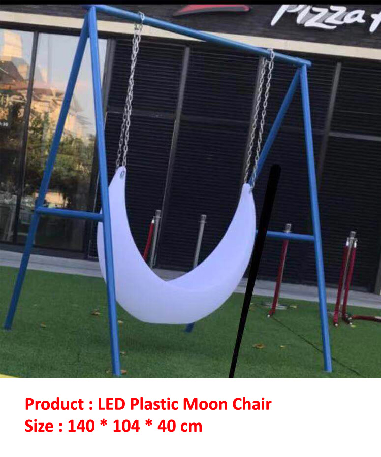Glow Led Moon Chair with Rechargeable Lithium Battery