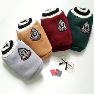 China Trendy Pet Vest Preppy Style Knitted Waistcoat For Dog Cat factory