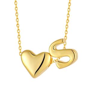 China YASVITTI Personalized Initial Jewelry Golden Love Letter S Pendant 925 Sterling Silver Heart Initial Pendant For Women factory