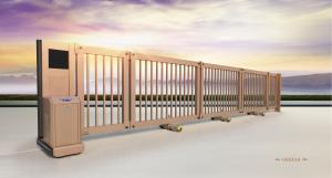 China Cantilever Powder Coating Metal Telescopic Sliding Gate with Anti-Collision IR Sensor factory