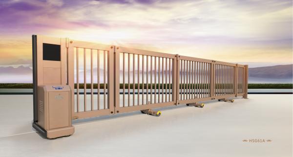 China Automated Telescopic motorised sliding gate With Anti- Climb Photo Cell factory