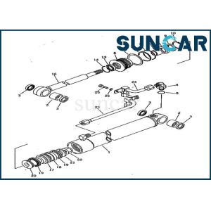 China Swing Seal Kit Service Kit Fits 20S-63-86102 20S6386102 PC20-3 PC30-1 Komatsu Cylinder Assy on sale