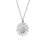 925 Sterling Women Necklaces Silver Daisy Necklace Cubic Zircon Cross