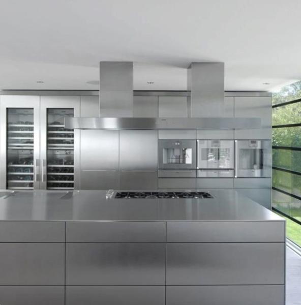 Stainless Steel Stainless Flat Pack Kitchen With Cabinet Furniture Designer