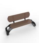 OEM Wood Patio Bench , Outdoor Wood Bench With Back HDPE Slats Material