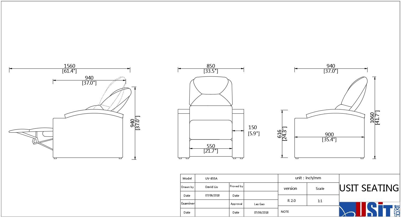 Multifunctional Electric Recliner Sofa Chair For Public Cinema