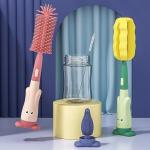 Silicone Bottle Brush Baby Pacifier Brush Straw Brush Rotary Bottle Wash Brush