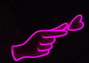 China Silica Gel Vasten Finger Heart Custom Neon Signs 200cm 12v factory