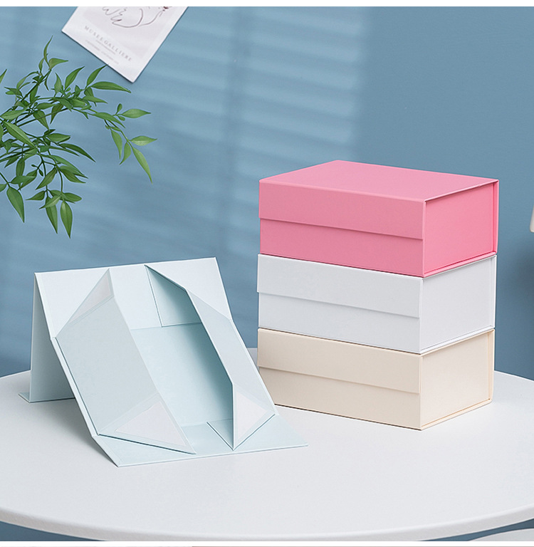 Square Recycled Materials Custom Folding Magnetic Rigid Box for Personalized Packaging
