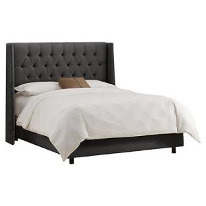 China hotel chesterfield high back designer french style antique king upholstered bed beds headboard linen velvet fabric factory