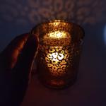 SGS Frosted Nordic Leopard Print Glass Candle Holder