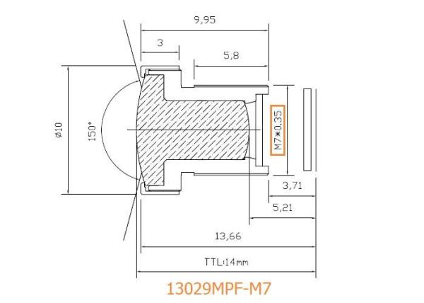 1/3" 2.9mm F2.4 3Megapixel M8/M7 mount 140degree Wide Angle Lens for OV4689