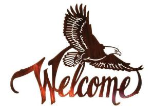 China American Bald Eagle Welcome Large Metal Wall Sculptures For Home Decorations factory