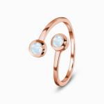 Adjustable 925 Sterling Silver Faceted Rainbow Moonstone Jewelry Round Shape