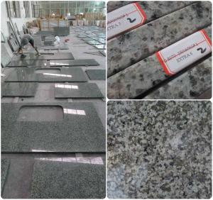 China Bathroom / Kitchen Green Solid Granite Worktops 0.01% Water Absorption factory