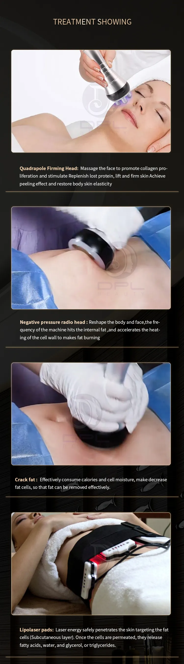 Newest 6 In 1 Vacuum Cavitation Machine 80Khz Ultrasonic Wrinkle Removal With Skin Tightening