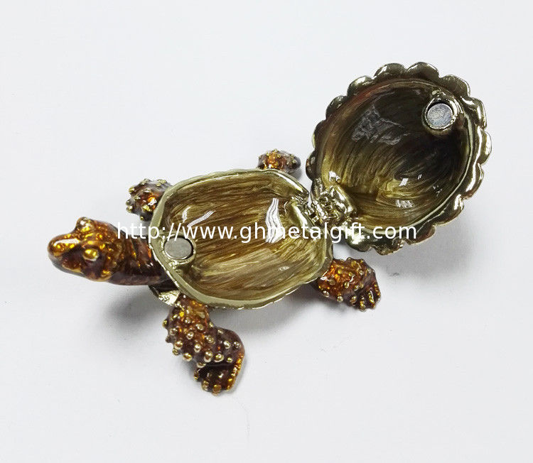 Turtle animal wholesale baby turtle trinket boxes Turtle Enameled Trinket Boxes Box