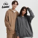 Streetwear Custom Gym Sports Premium Heavyweight Zip Plain Moletons Cotton
