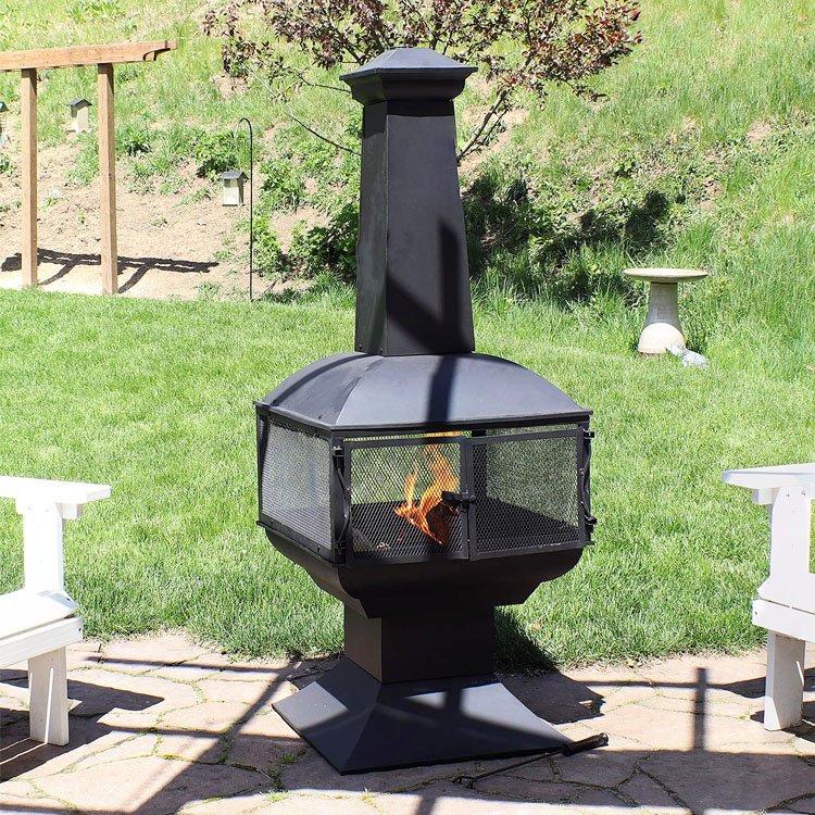 Outdoor Patio Backyard Garden Camping Heavy Duty Steel Wood Burning Firepit with Poker