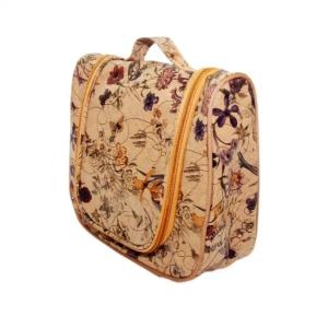China Travel Soft Vegan Leather Makeup Cosmetic Bag Flower Pattern Customized Wholesale factory