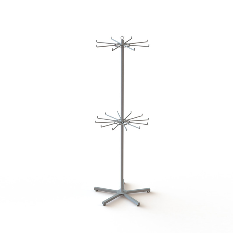 China 2 Layers Rotating Turntable Display Stand With Round Pegs factory
