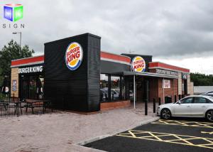 China Floor Standing Outdoor Lighted Signs For Business Silk Screen Burger King factory