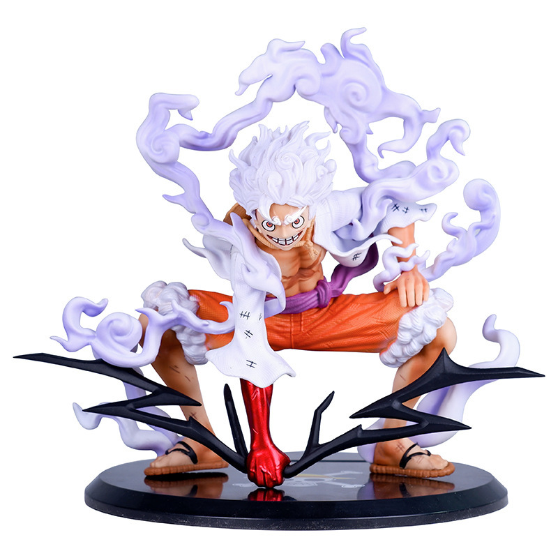 Anime Helios 001 5th Gear Nika Luffy Red and White Pants Squat Figure Model PVC Boxed