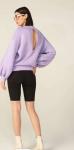 Woman Cotton Mix Cutout 260gsm Oversized Graphic Sweatshirt Casual Stand Collar