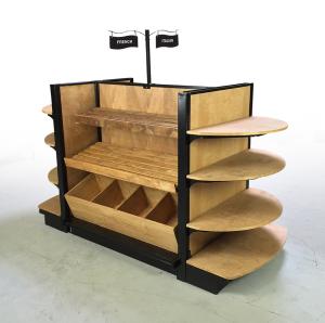 China Steel Wooden Retail Supermarket Gondola Shelving For Shop factory