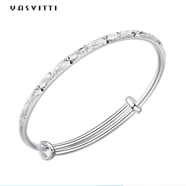 9.84in 0.16oz Sterling Silver Jewelry Bracelets Push Pull Womens Adjustable