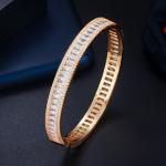Luxury Cubic Zircon Bracelet with Leaf Shape CZ Vintage Bride Wedding Bracelets