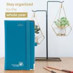 6.75'' X 4'' Weekly Travel Planner 2023 Pacific Green PU Leather Cover