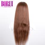 Unprocessed Colored Lace Wig , #4 Bob Straight Lace Frontal Wig Dyed Bleach