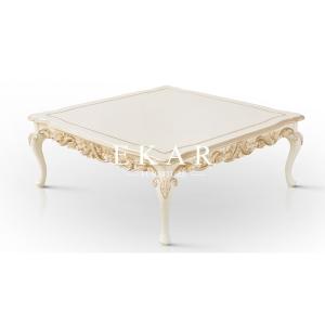 China Luxury Antique Rectangle Coffee Table Hand Carved Wooden Coffee Table factory