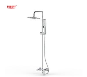 China Brass Bath Shower Faucets Single Lever Exposed Shower Mixer OEM Round Classical factory
