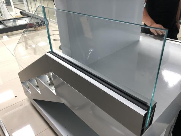 Customizable 12mm Aluminum U Channel Glass Railing 304 SS Handrail Frameless