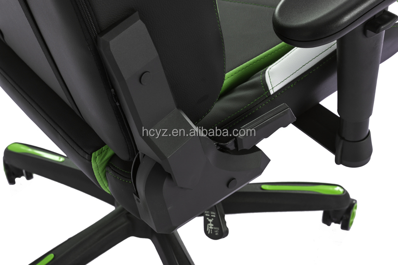 Synthetic Leather Gaming Chair with 2D Adjustable Armrest in Traditional Design Style