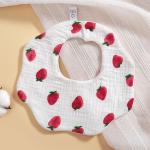 Custom Print Washable Cute Cartoon Floral 100% Cotton New Born Baby Drool Bibs