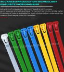 Releasable Zip Cable Tie Plastic Colorful 300mmx7.6, Ø10~82mm Adjustable Cable