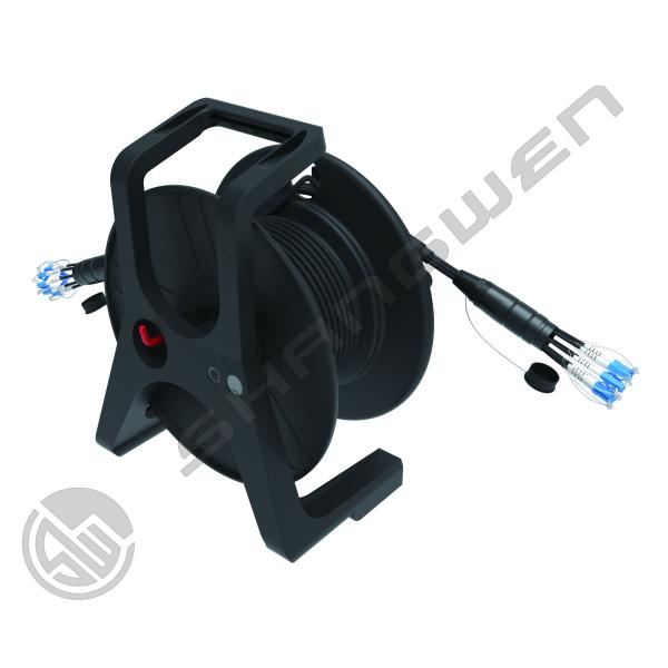 China Black 4/6/8 Cores Outdoor Armored PDLC LC SC FC Singlemode 4Fibers 6Cores 8 Fibers Option Meters Patch Cord Bundle Reel Drum factory