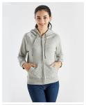 Unisex long sleeve winter rib cuff zipper up hoodies