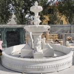 White Marble Water Fountain Nude Lady Statue Figure Stone Garden Large Outdoor