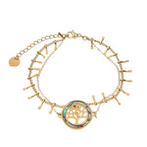 China Abalone Shell Charm 14K Gold Plated Chain Minimalist Simple Boho Jewelry Gift factory