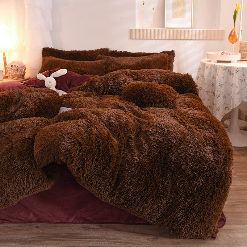 Christmas Luxury Shaggy Super Soft Warm Mink Velvet Duvet Bedding for Autumn Winter