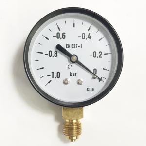 China EN 837-1 1 Bar Pressure Gauge 2.5 Inch 63mm Bottom Mount Pressure Gauge factory