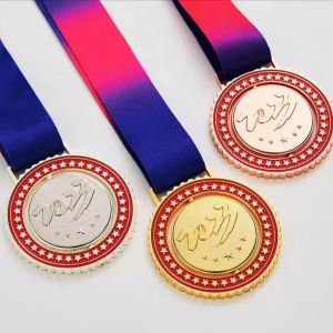 Custom Zinc Alloy Medals with Letterpress Printing and Die Cast 3D Design for