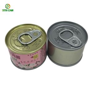 China Easy Open Tuna Packaging Metal Round Tin Containers With Lids factory