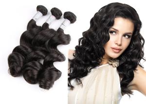 China Natural Black Remy Hair Weft With Closure / 10&quot; - 30&quot; Brazilian Body Wave Hair factory