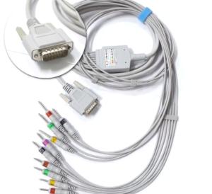 China Round Wire Ecg Electrode Cable One Piece 3 Lead Patient Cable With Leads factory