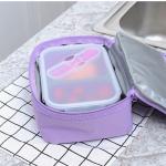 2 Compartment Lunch Box Silicone Household Products Collapsible Lunch Containers